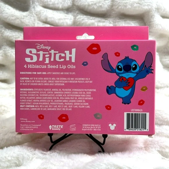 🍀 Disney Stitch 4 Piece Hibiscus Seed Lip Oil Set - Picture 2 of 2